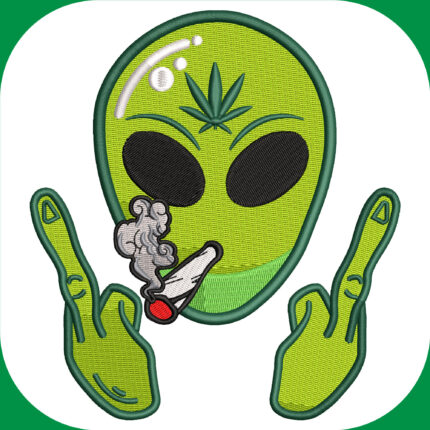 Alien UFO embroidery design digital file for machine embroidery hoodies jackets caps streetwear