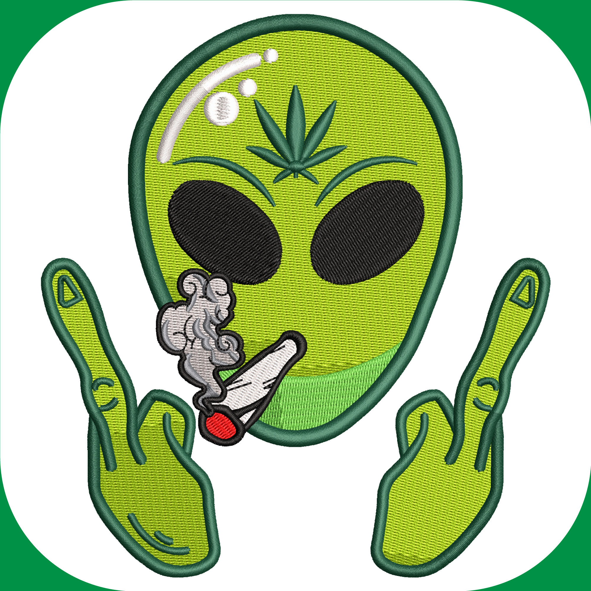 Alien Embroidery Design UFO Digital File for Hoodies & Caps Alien UFO embroidery design digital file for machine embroidery hoodies jackets caps streetwear