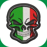 Mexico skull embroidery design with decorative Mexican-inspired details for machine embroidery projects.