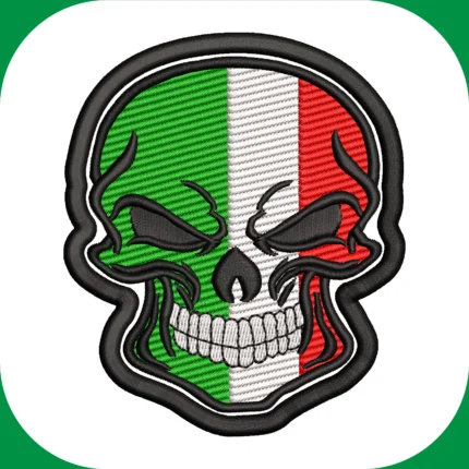 Mexico skull embroidery design with decorative Mexican-inspired details for machine embroidery projects.