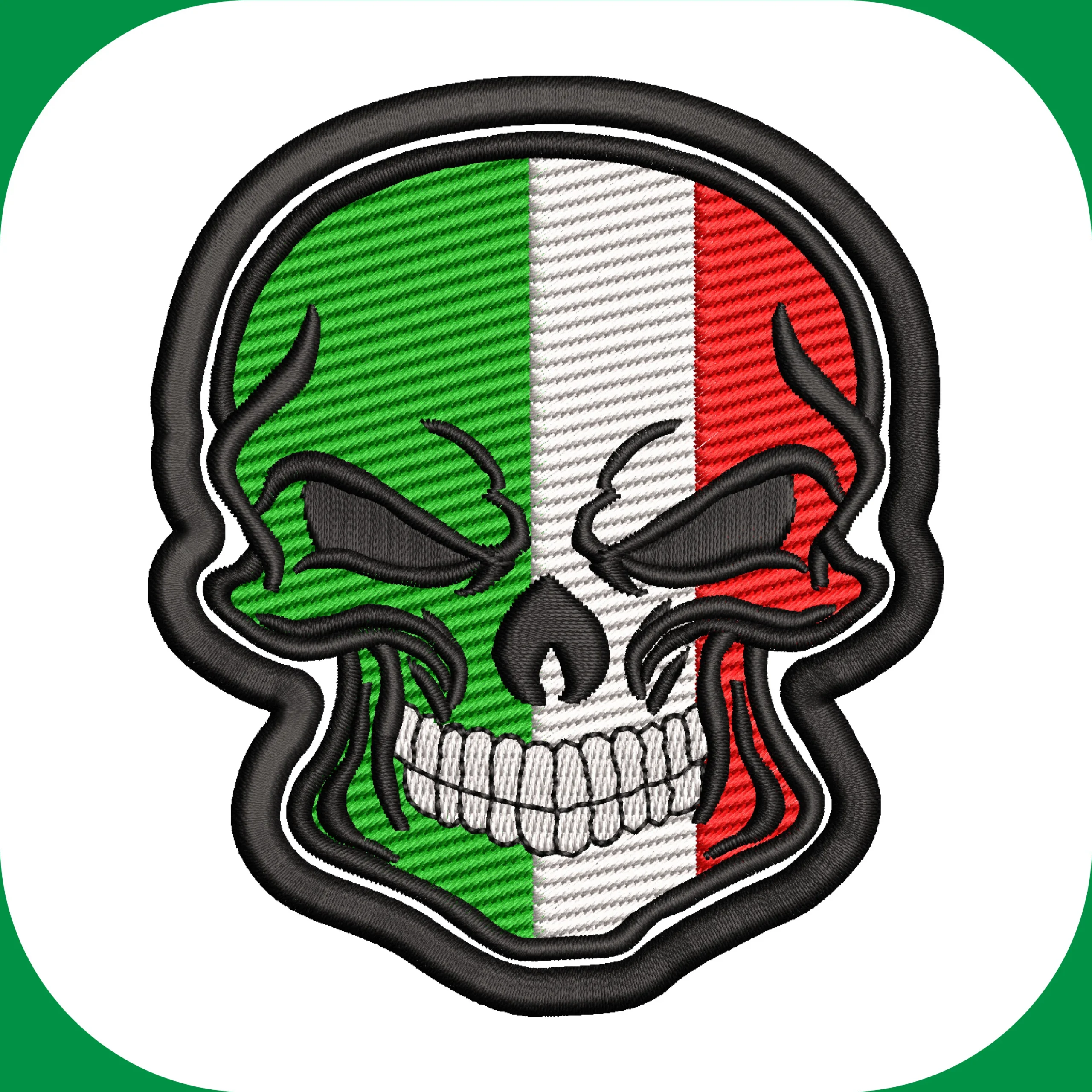 Mexico Skull Embroidery Design | Machine Embroidery File Mexico skull embroidery design with decorative Mexican-inspired details for machine embroidery projects.