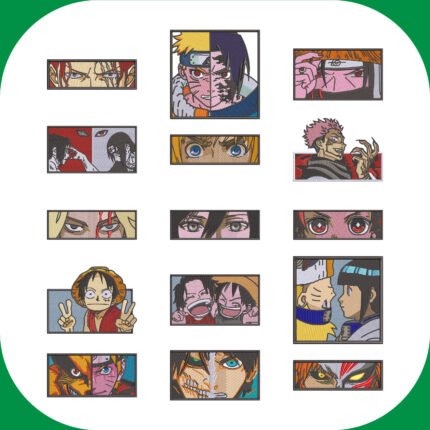 30 Anime Character Embroidery Designs Bundle